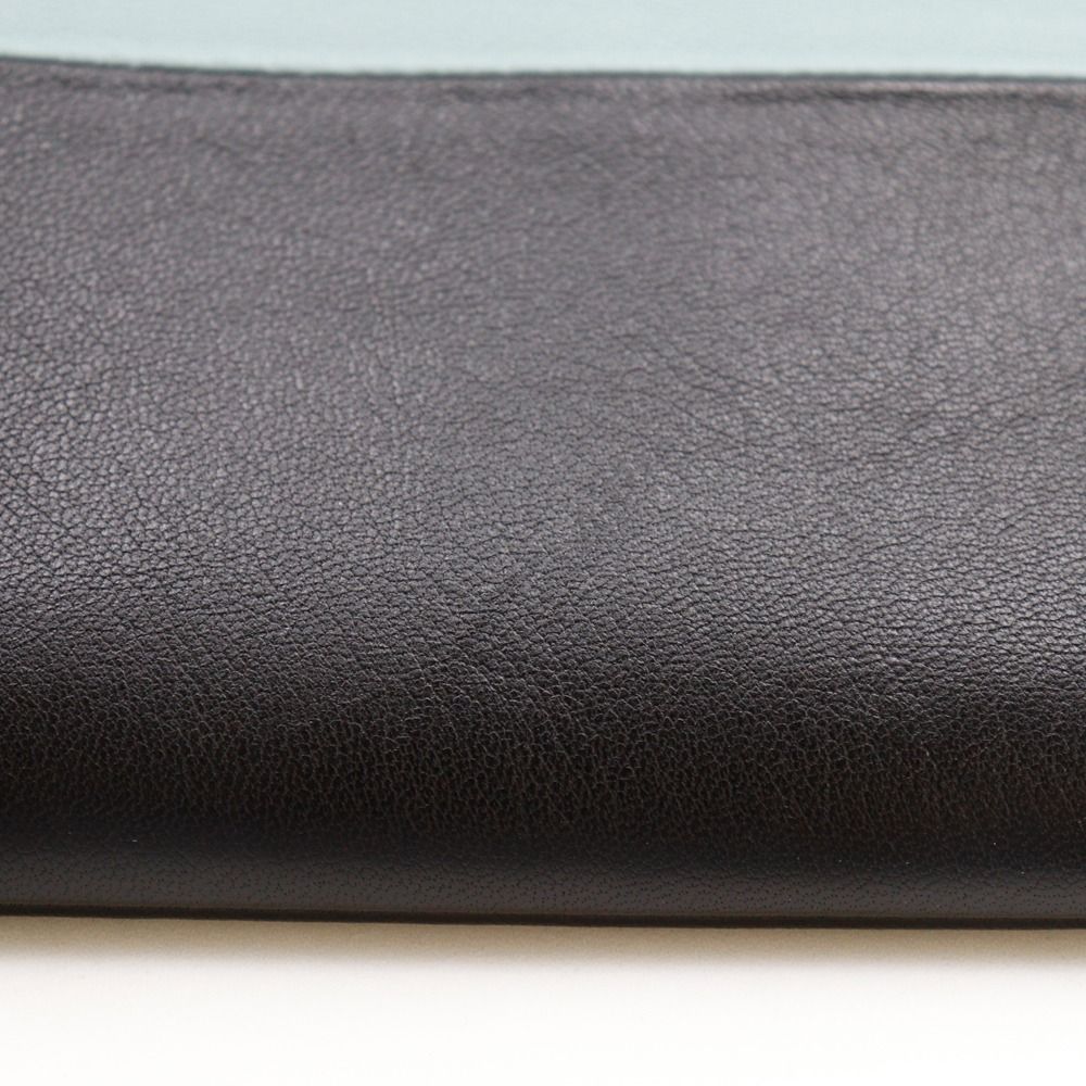 Celine Clutch Bicolor Calf Light Blue Black Pouch — view 8