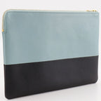Celine Clutch Bicolor Calf Light Blue Black Pouch — view 3