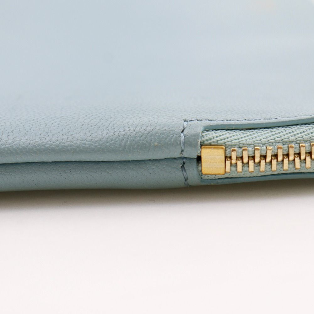 Celine Clutch Bicolor Calf Light Blue Black Pouch — view 9