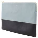Celine Clutch Bicolor Calf Light Blue Black Pouch — view 2