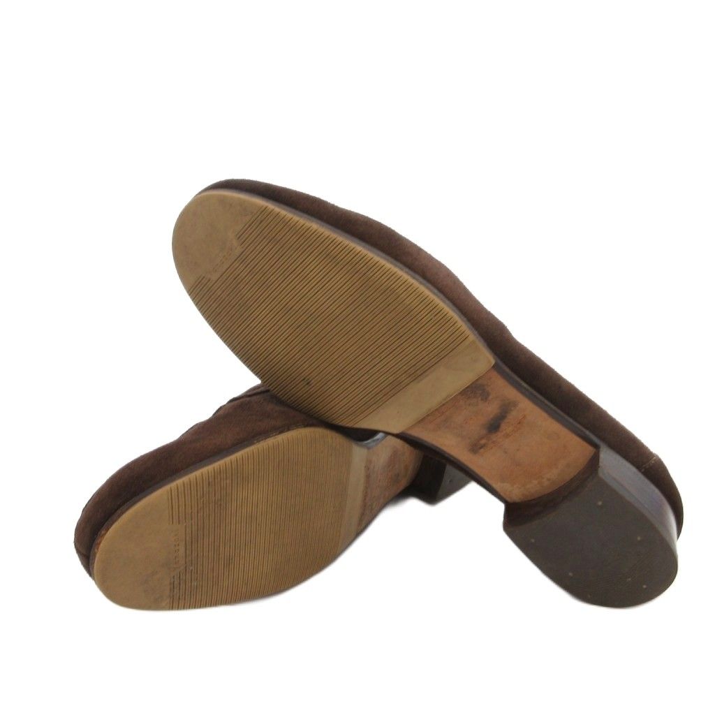 Hermes Chaine D'ancre Loafer Moccasin Shoes Suede 38.5 Brown — view 6