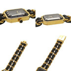 Chanel Premier M Leather Black Gold Quartz Watch Dial — view 8