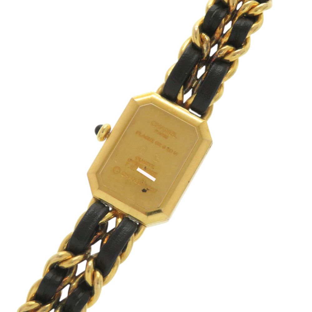 Chanel Premier M Leather Black Gold Quartz Watch Dial — view 7