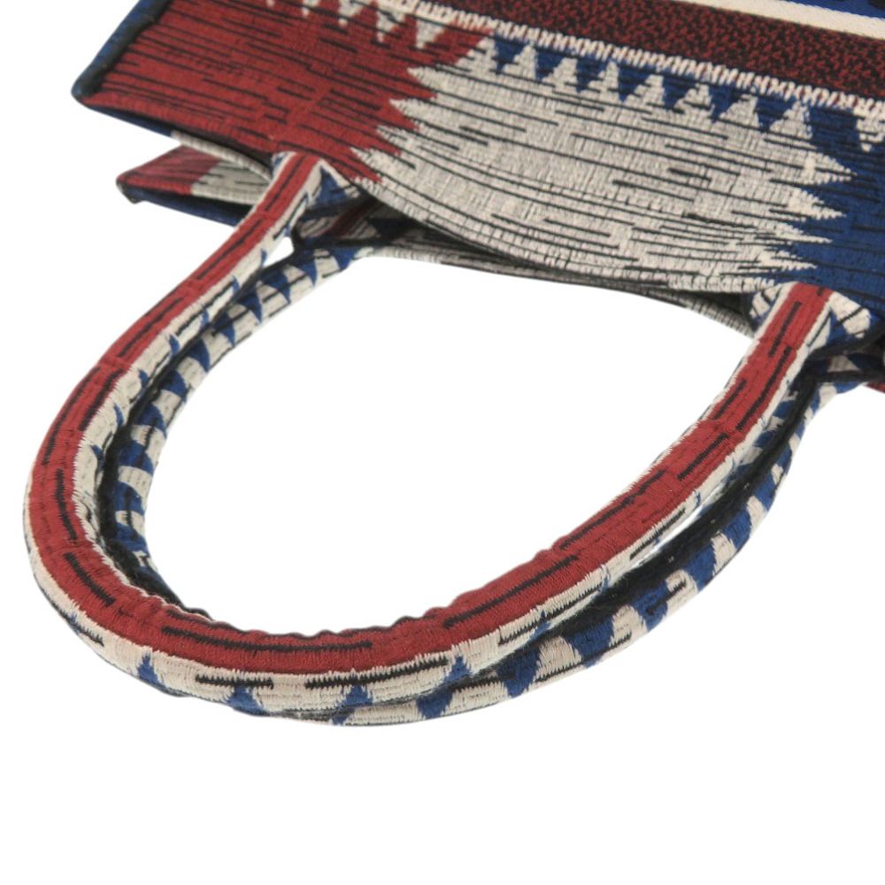 Dior Book Tote French Flag Canvas Blue Red — view 5