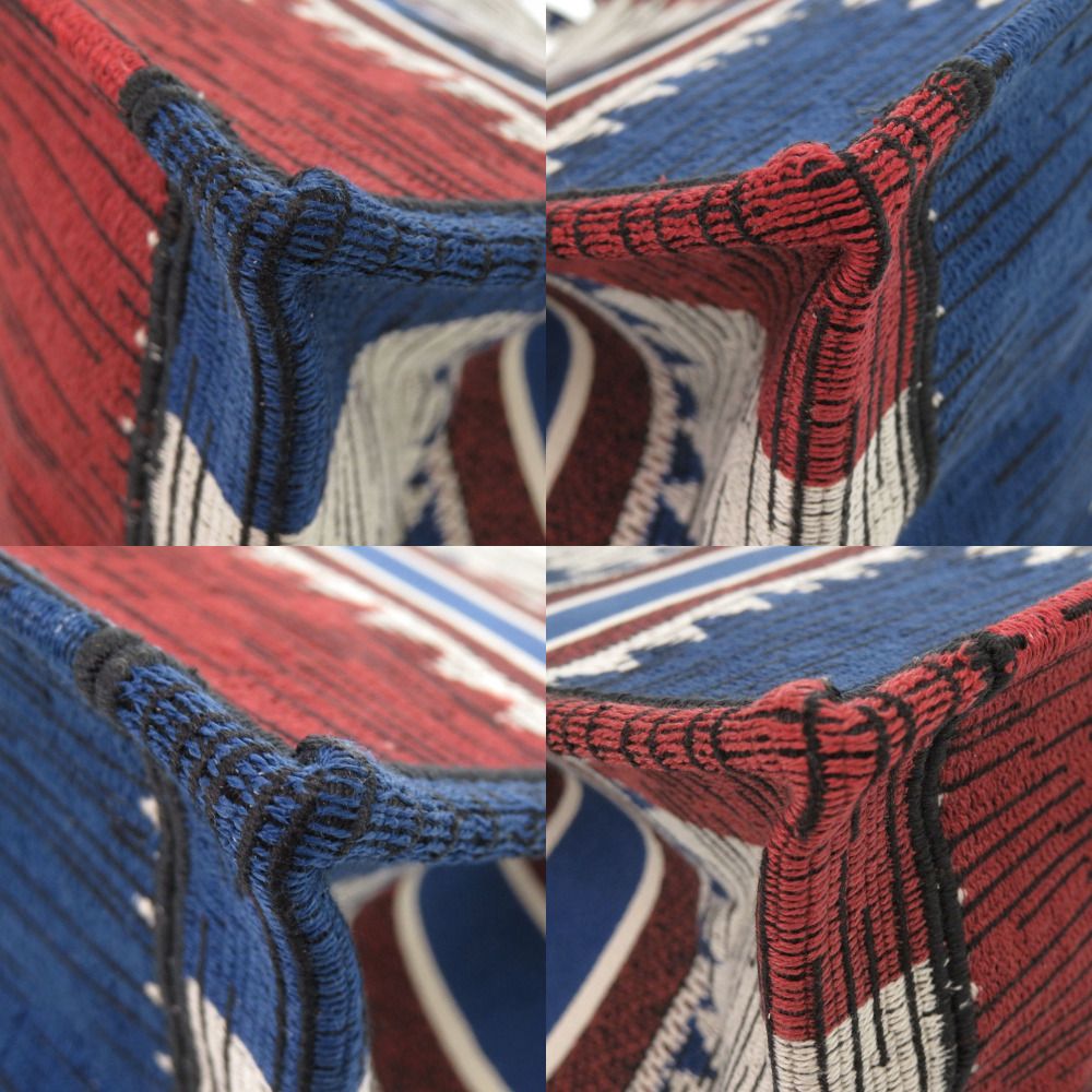 Dior Book Tote French Flag Canvas Blue Red — view 4