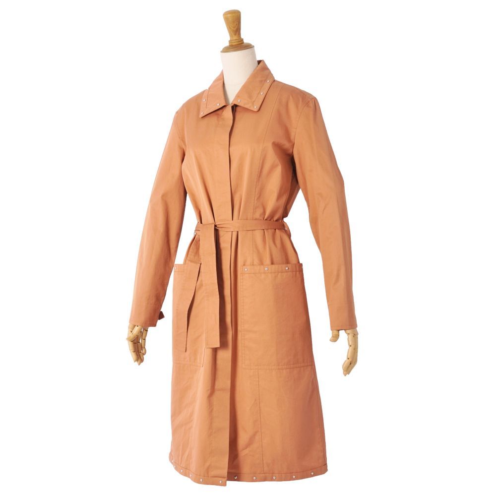 Hermes Shirt Dress with Belt Studded Cot — view 4