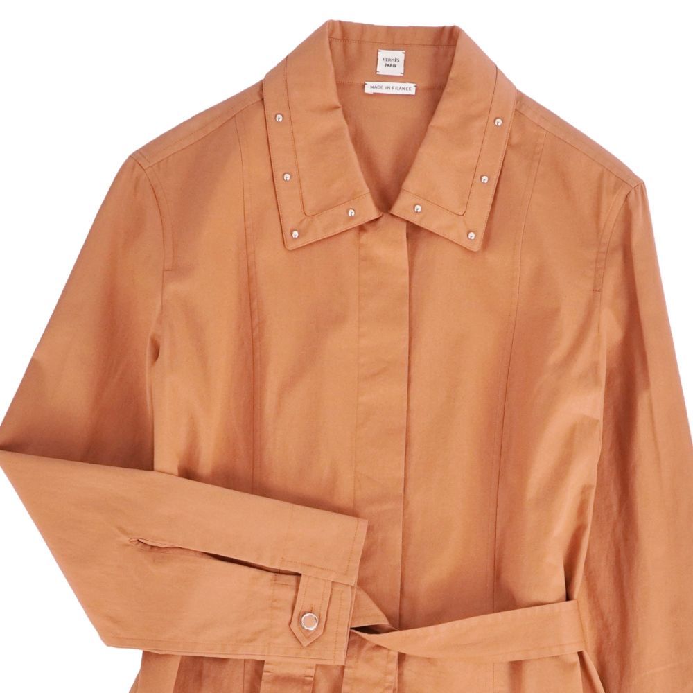 Hermes Shirt Dress with Belt Studded Cot — view 2