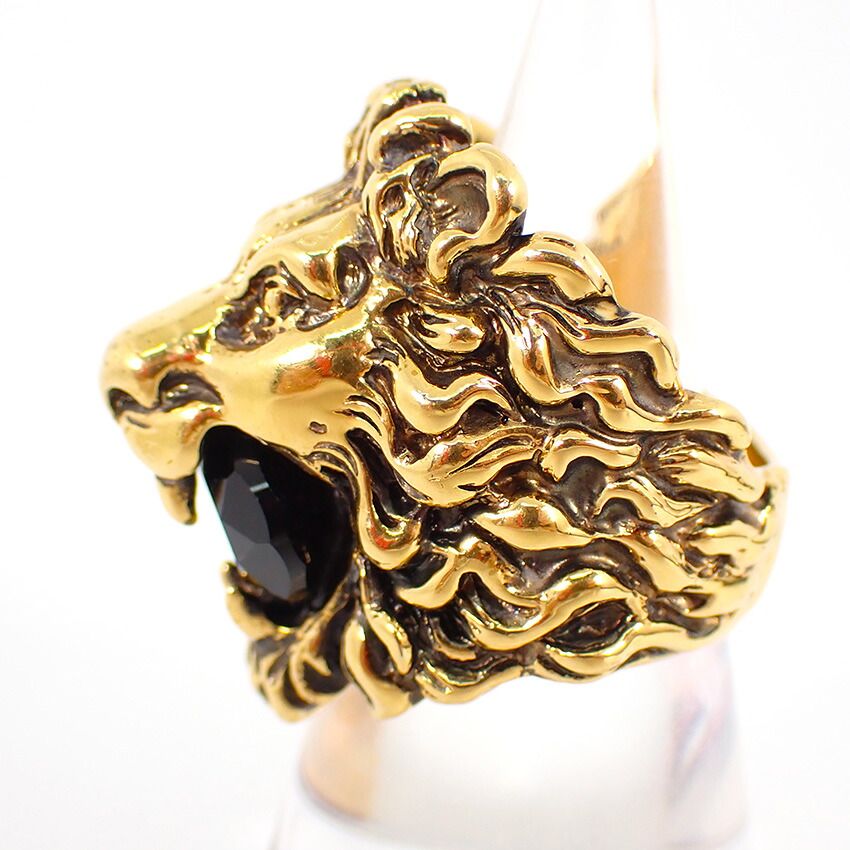 Gucci Lion Head Color Stone Ring — view 2