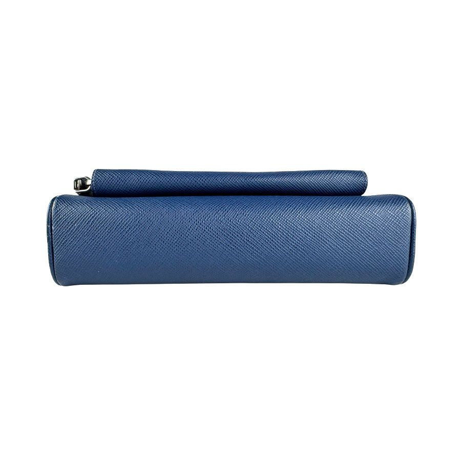 Prada Shoulder Bag Leather Blue — view 4