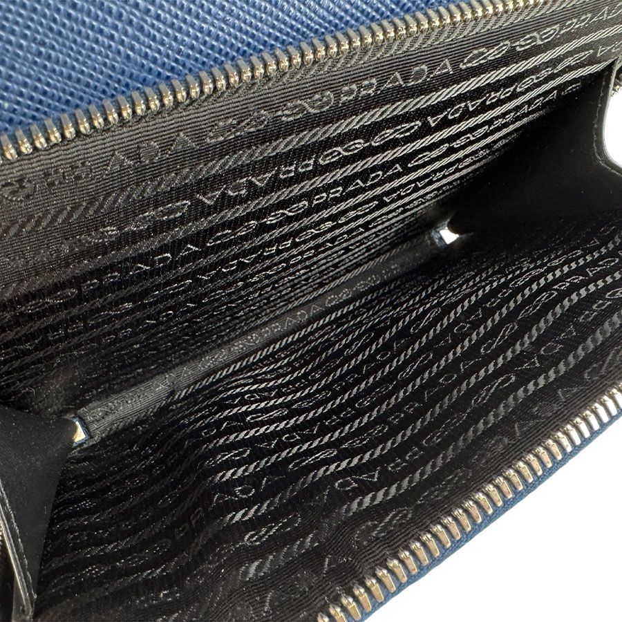 Prada Shoulder Bag Leather Blue — view 6