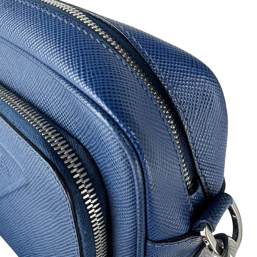 Prada Shoulder Bag Leather Blue — view 8