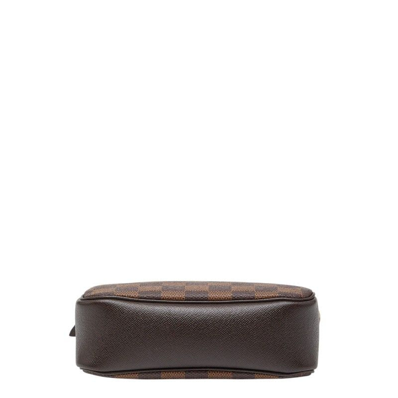 Louis Vuitton Damier Trousse Makeup Pouch Handbag Brown — view 3