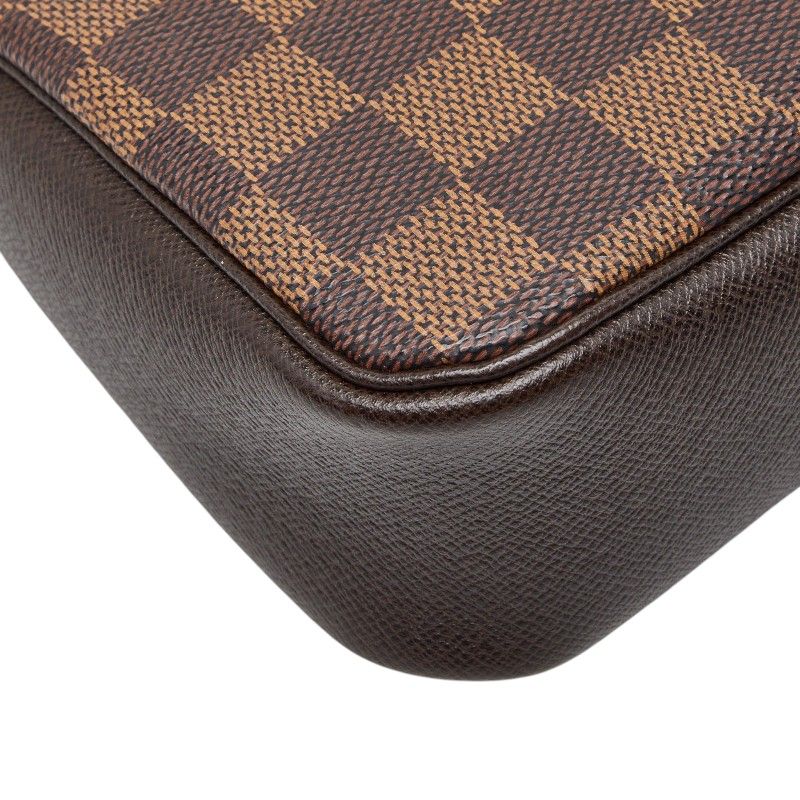 Louis Vuitton Damier Trousse Makeup Pouch Handbag Brown — view 5