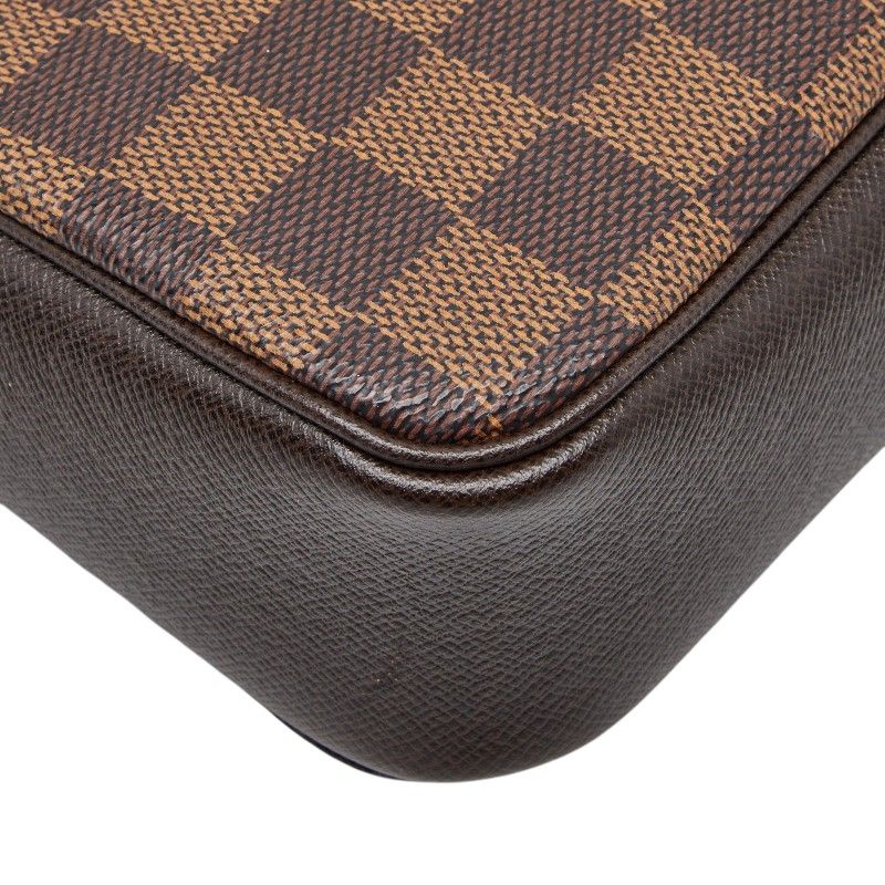 Louis Vuitton Damier Trousse Makeup Pouch Handbag Brown — view 7