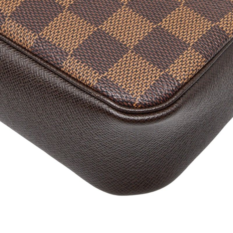 Louis Vuitton Damier Trousse Makeup Pouch Handbag Brown — view 6