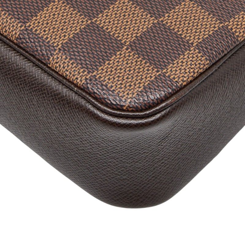 Louis Vuitton Damier Trousse Makeup Pouch Handbag Brown — view 4