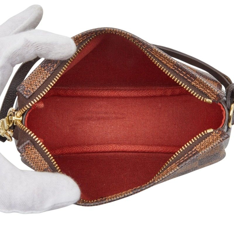 Louis Vuitton Damier Trousse Makeup Pouch Handbag Brown — view 9