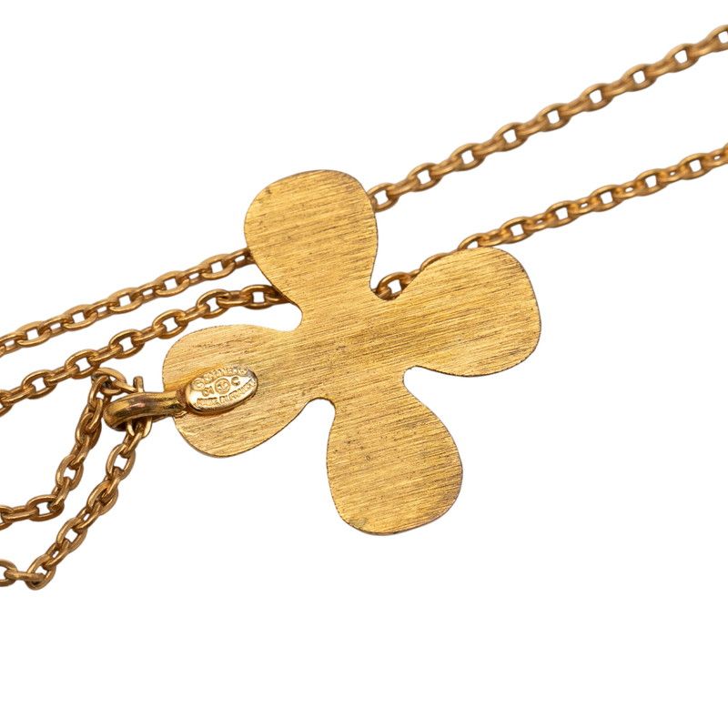 Chanel Clover Motif CC Logo Gold Plated Necklace — view 5