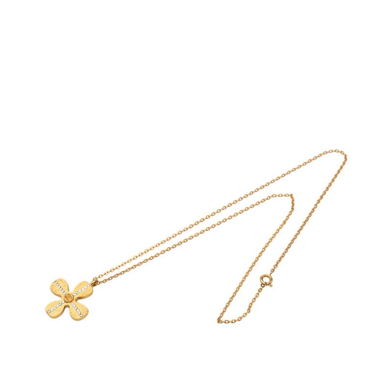Chanel Clover Motif CC Logo Gold Plated Necklace — view 3