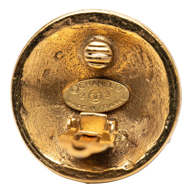 Chanel CC Logo Gold Plated Earrings — view 3