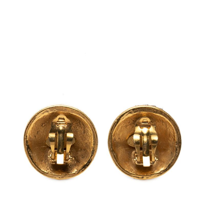 Chanel CC Logo Gold Plated Earrings — view 2