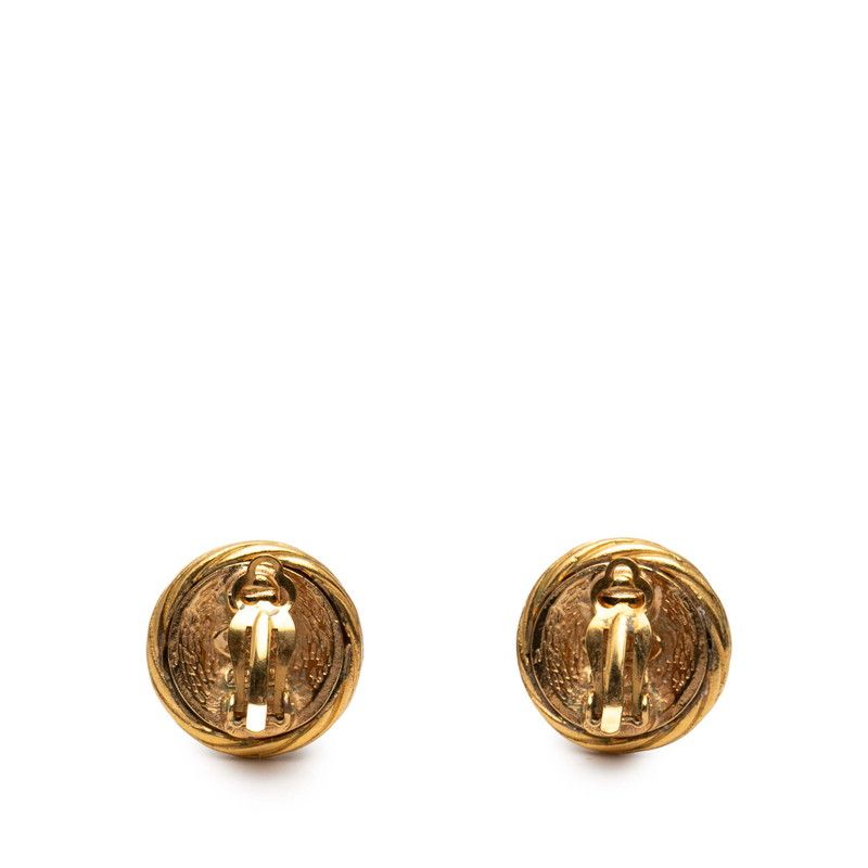 Chanel Vintage CC Logo Gold Plated Earrings — view 2