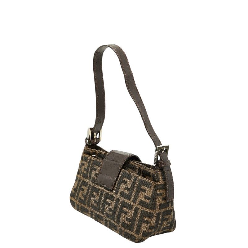 Fendi Zucca Mamma Baguette Shoulder Bag Brown Canvas Leather — view 2
