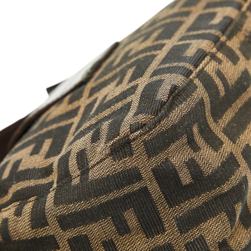 Fendi Zucca Mamma Baguette Shoulder Bag Brown Canvas Leather — view 7