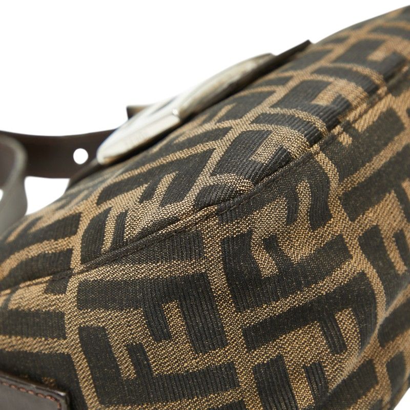 Fendi Zucca Mamma Baguette Shoulder Bag Brown Canvas Leather — view 5