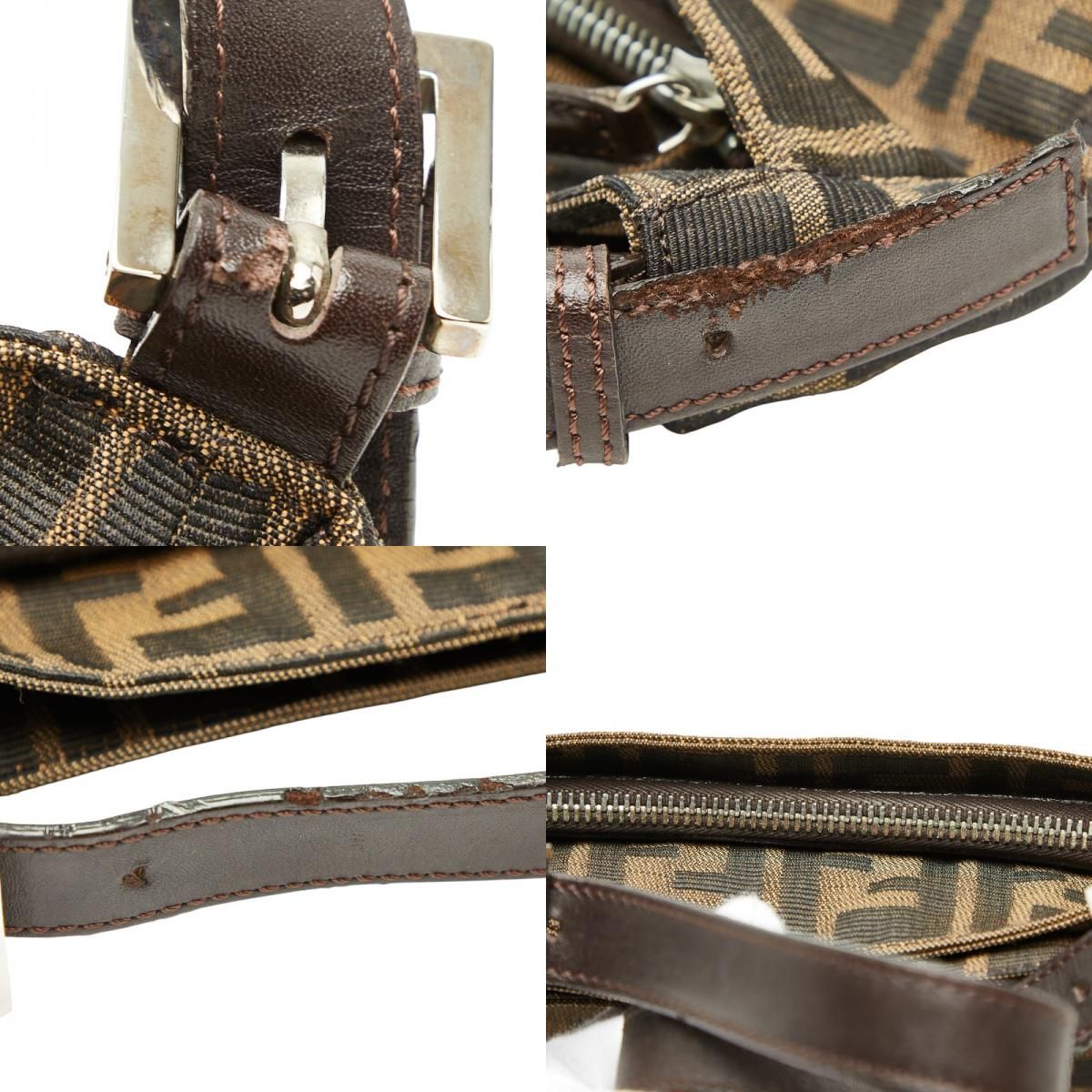 Fendi Zucca Mamma Baguette Shoulder Bag Brown Canvas Leather — view 9