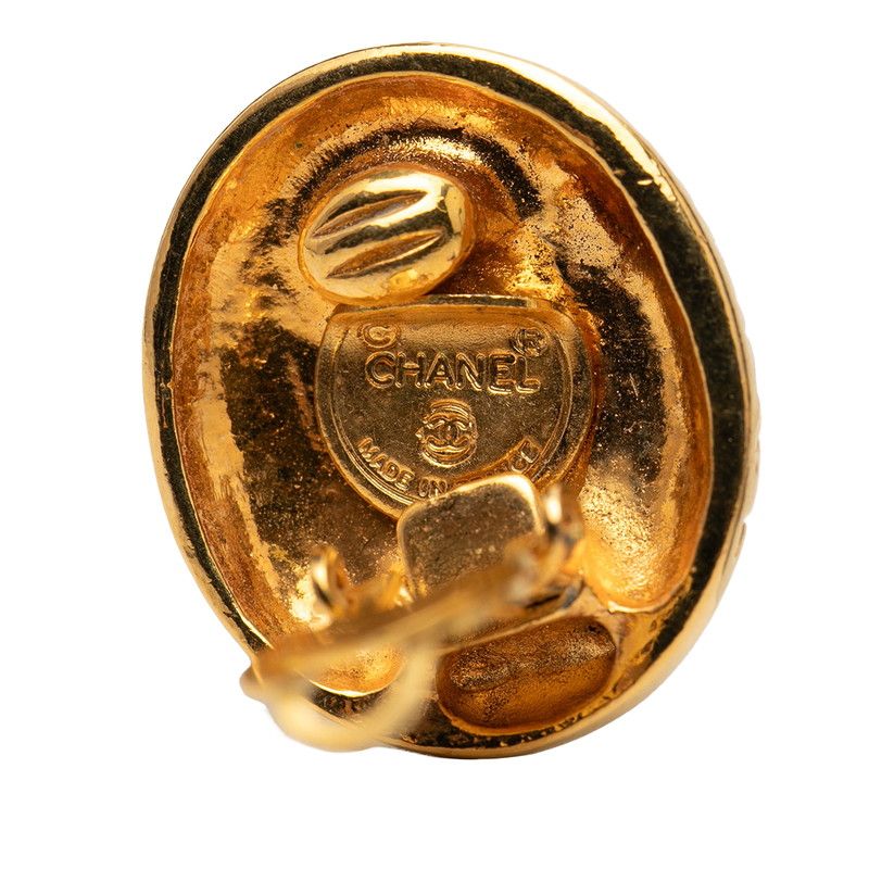 Chanel Vintage Mademoiselle Gold Plated Earrings — view 3