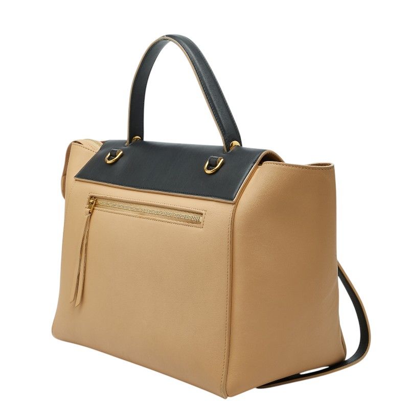 Celine Belt Bag 2-Way Beige Black Leather — view 2