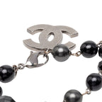 Chanel CC Logo Black Faux Pearl Beads — view 4