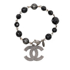 Chanel CC Logo Black Faux Pearl Beads — view 2