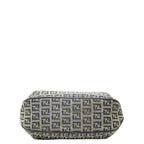 Fendi Zucchino Tote Shoulder Bag Navy Gray Canvas Leather — view 3