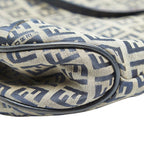 Fendi Zucchino Tote Shoulder Bag Navy Gray Canvas Leather — view 5
