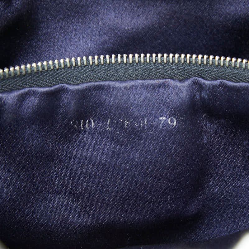 Fendi Zucchino Tote Shoulder Bag Navy Gray Canvas Leather — view 8