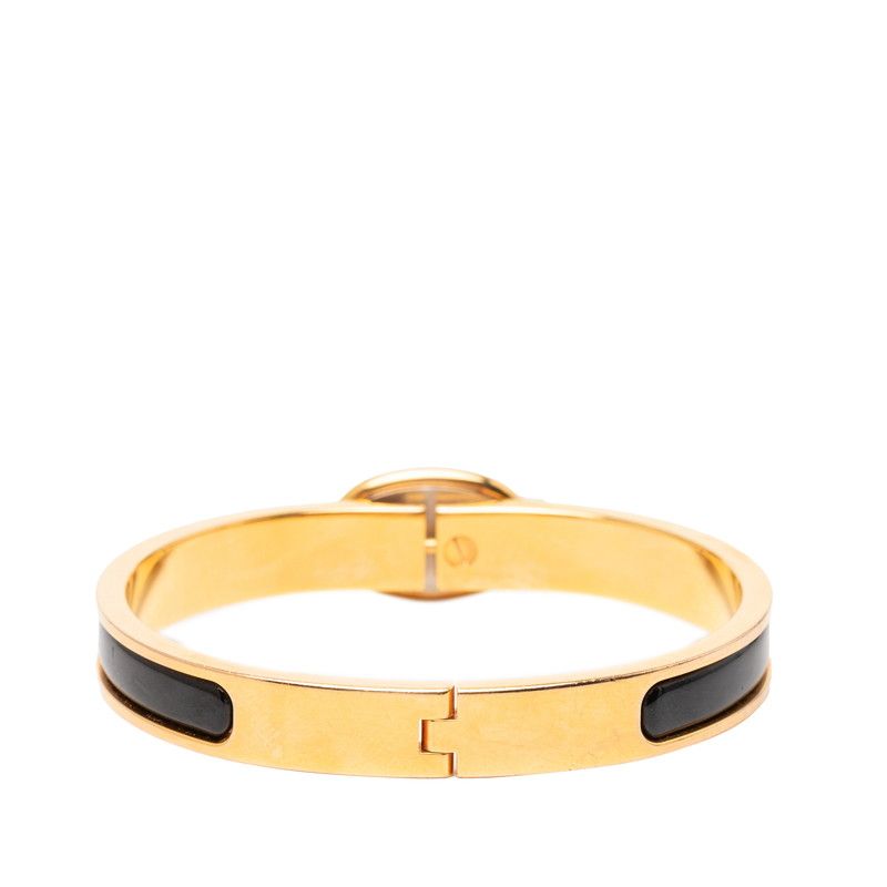Hermes Mini Click PM Chaine D'ancre Bangle Bracelet Gold Black Plated — view 3