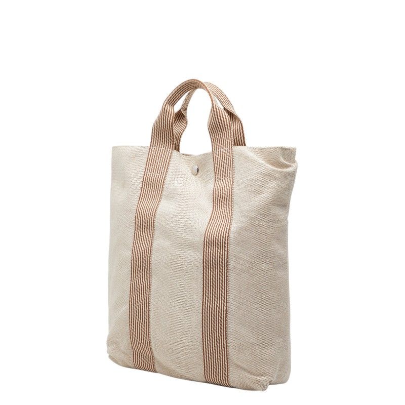 Hermes Fourre Tout Cabas Tote Beige Brown Canvas — view 2