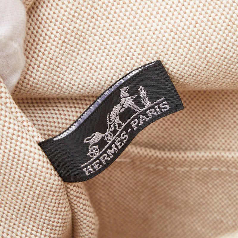 Hermes Fourre Tout Cabas Tote Beige Brown Canvas — view 8