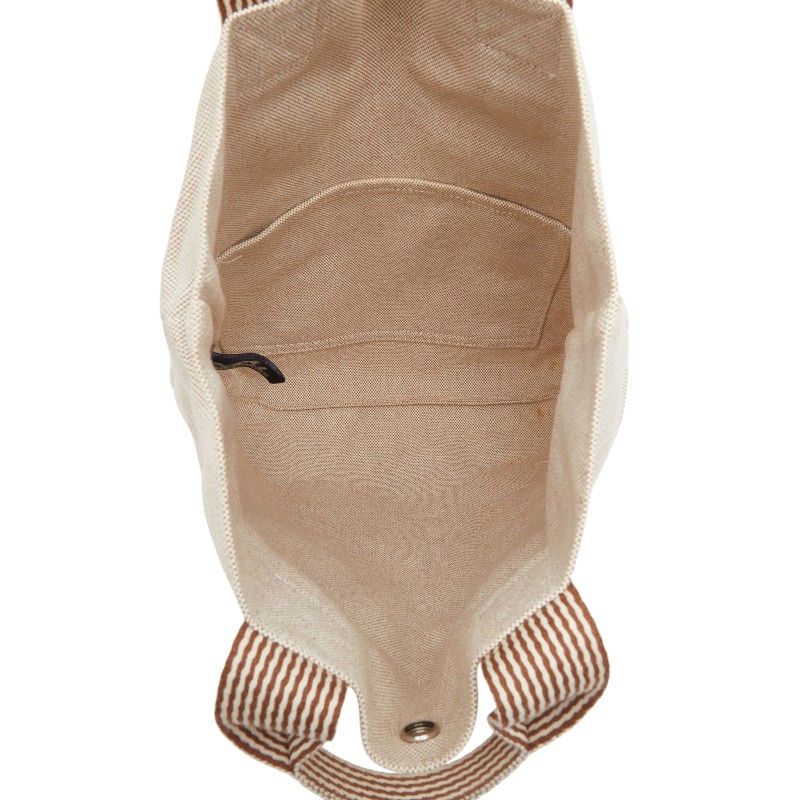 Hermes Fourre Tout Cabas Tote Beige Brown Canvas — view 7