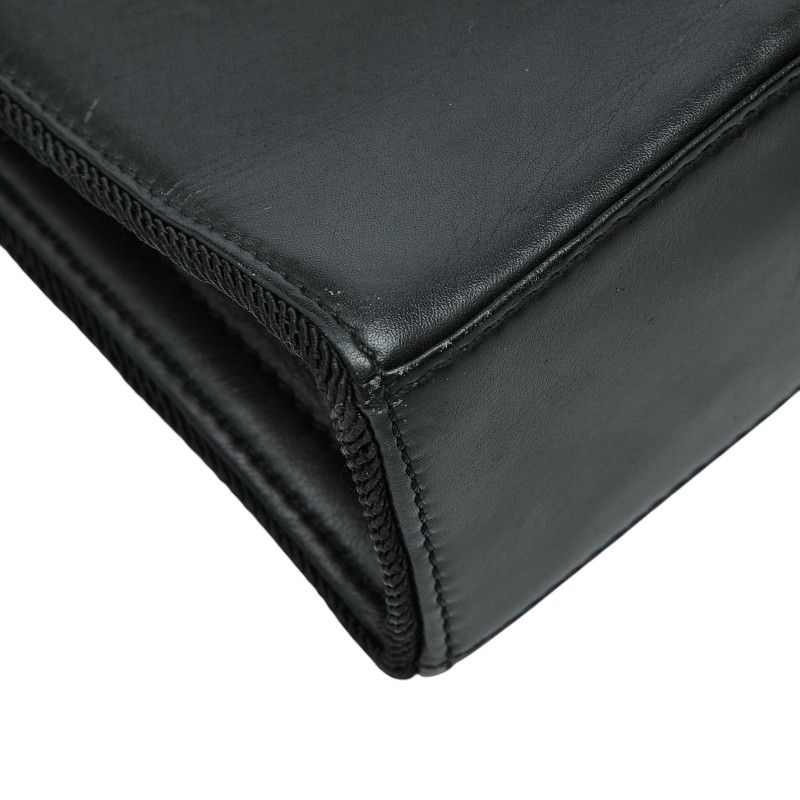 Dior CD Logo Crossbody Shoulder Bag Black Leather — view 7