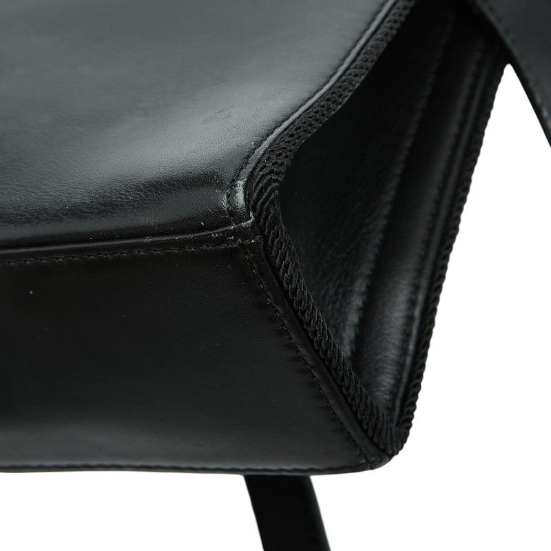 Dior CD Logo Crossbody Shoulder Bag Black Leather — view 5