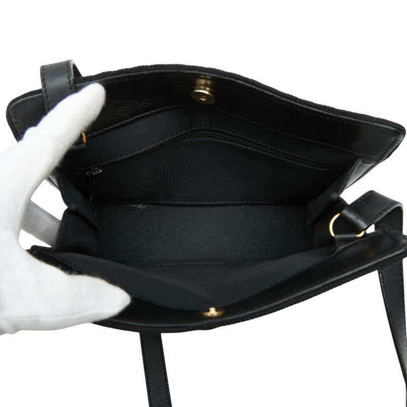 Dior CD Logo Crossbody Shoulder Bag Black Leather — view 9