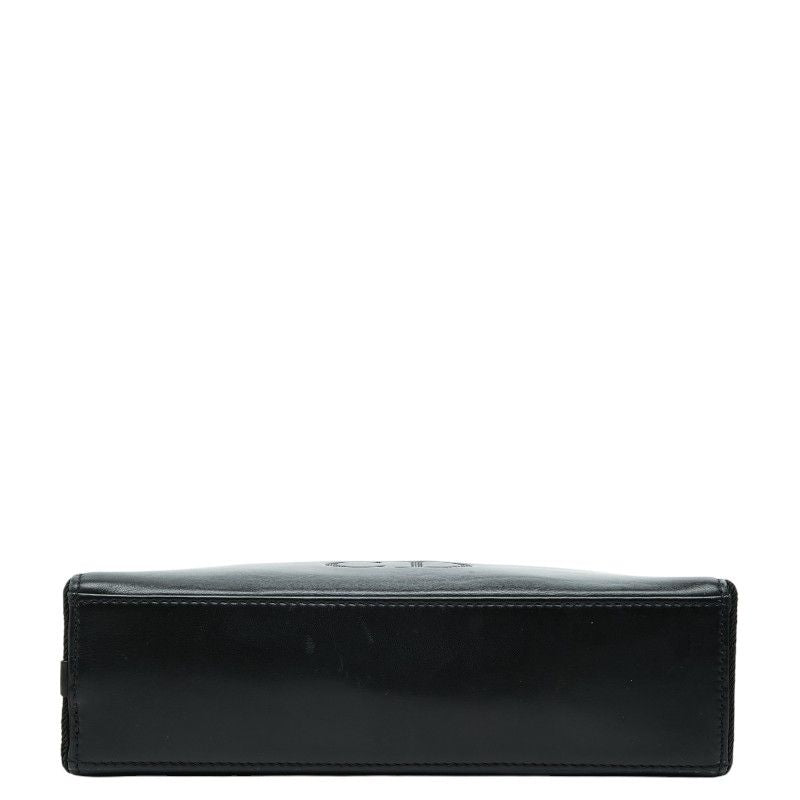 Dior CD Logo Crossbody Shoulder Bag Black Leather — view 3