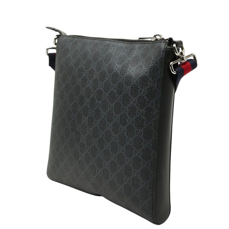 Gucci GG Supreme Crossbody Shoulder Bag Black Leather — view 2