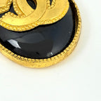 Chanel CC Logo Chain Necklace Long Color Stone Gold Plated Black — view 4