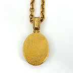 Chanel CC Logo Chain Necklace Long Color Stone Gold Plated Black — view 2