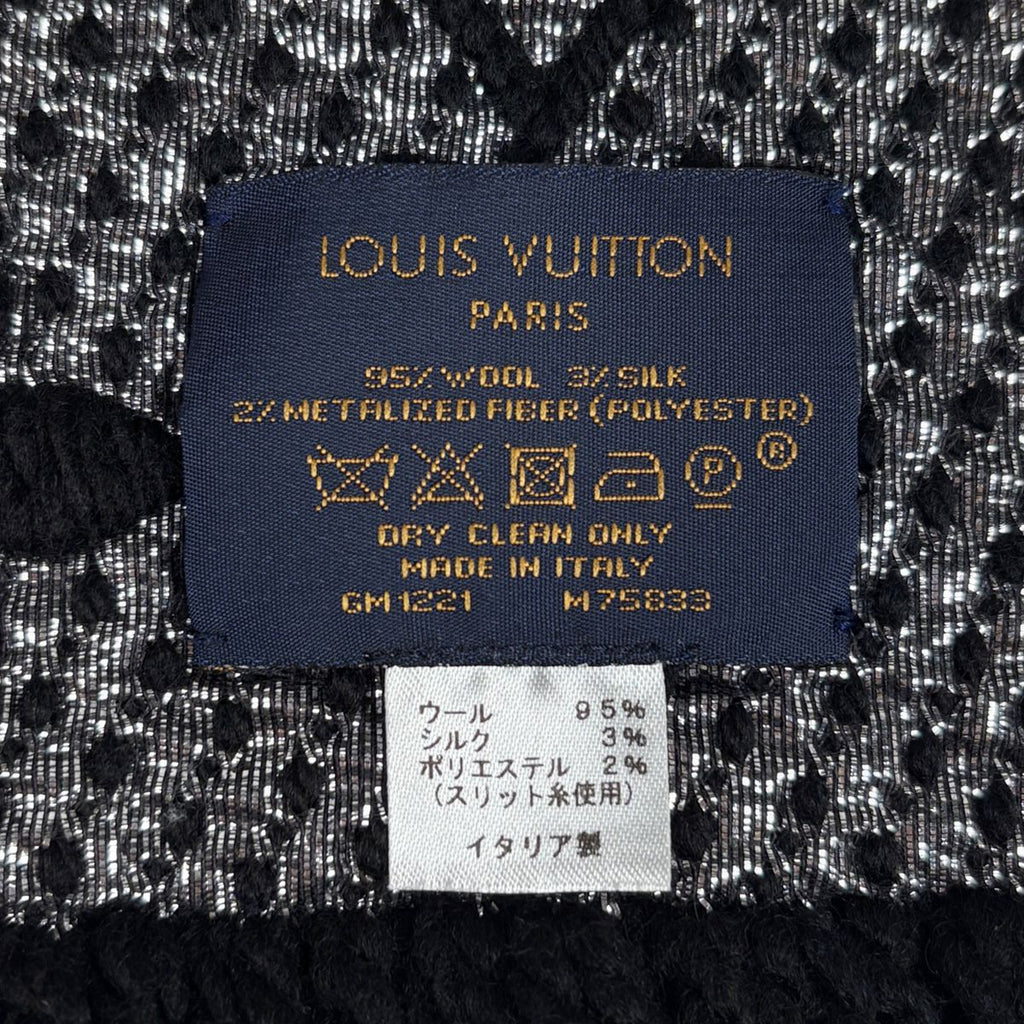 Louis Vuitton Echarpe Logo Mania Shine Monogram Scarf Wool Silk — view 5