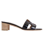 Hermes Sandals Oasis Logo Enamel Leather Heels — view 6